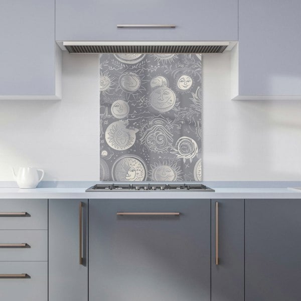 Warren Reed - Designer Sun and Moon in Grey Kitchen Splashback
