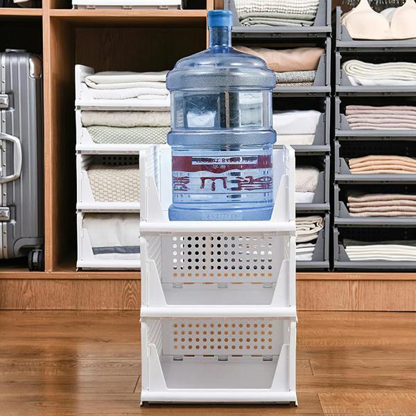 Living and Home 4pcs Stackable PP Pull-Out Wardrobe Organiser Drawers