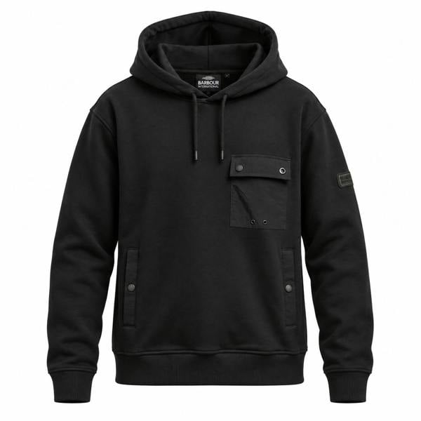 Barbour International Inline Hooded Sweatshirt Black