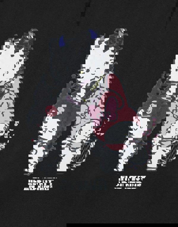 Hello Kitty Womens Black Rock Life Short Sleeved T-Shirt