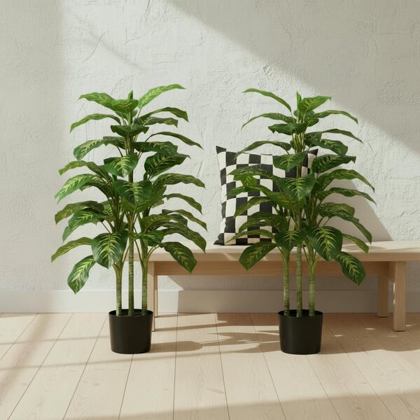 Wyld Haus Sulono Set Of 2 Artificial Evergreen Style Trees Supplied In Nursery Pots Green