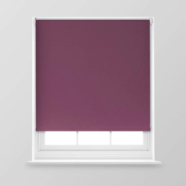 A.Unique Home Trimmable Blackout Roller Blind - 5FT - AUBERGINE - 150cm(W) x 170cm(L)