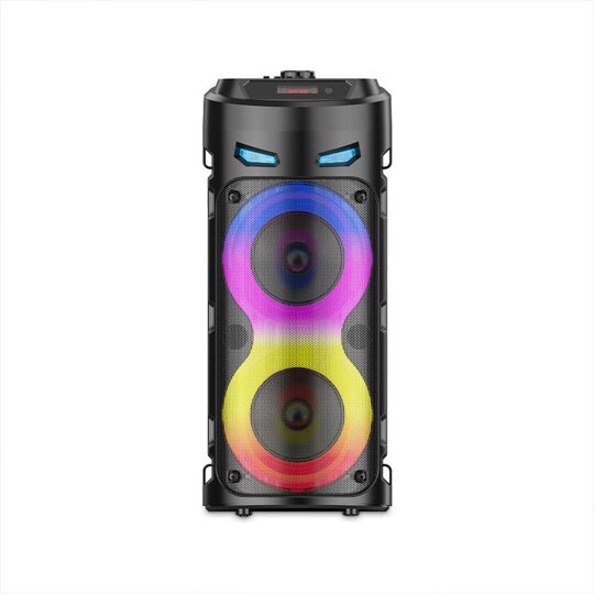 Havendro Portable Bluetooth Party Speaker Heavy Bass Subwoofer with Mic LED Light - black - plastic