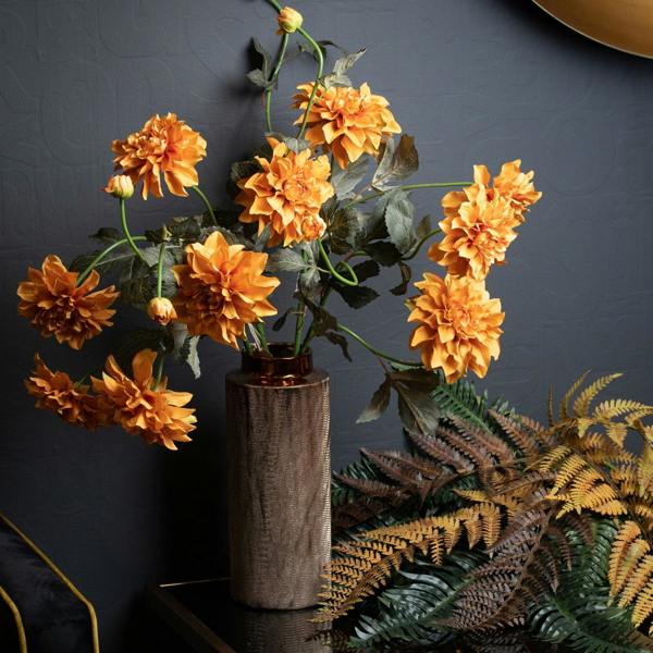 Wyld Haus Set of 3 Artificial Flowers Orange Dahlia Sprays