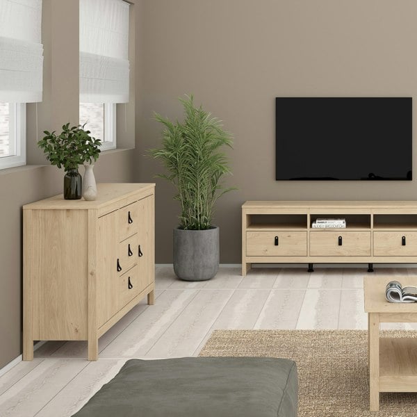 Furniture To Go Barcelona Sideboard 2 Doors + 3 Drawers in Jackson Hickory Oak