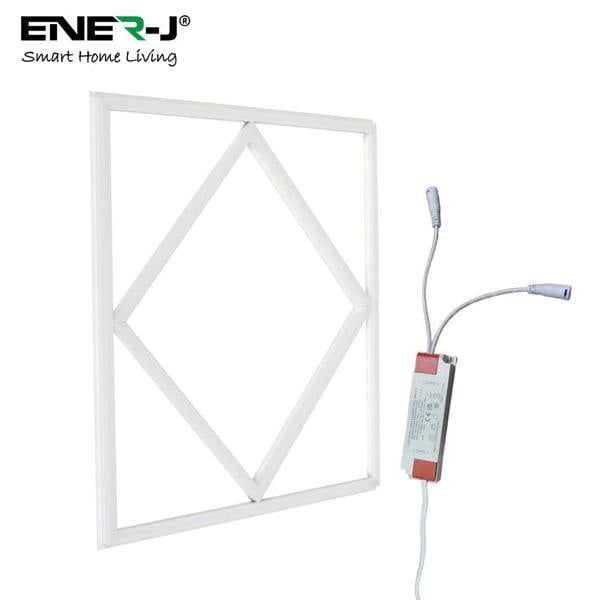 ENER-J Double Square borderline Panel Light, 595x595, 40W 4000 lm, White (6000K) light in outside and blue light in inside (Pack of 6)