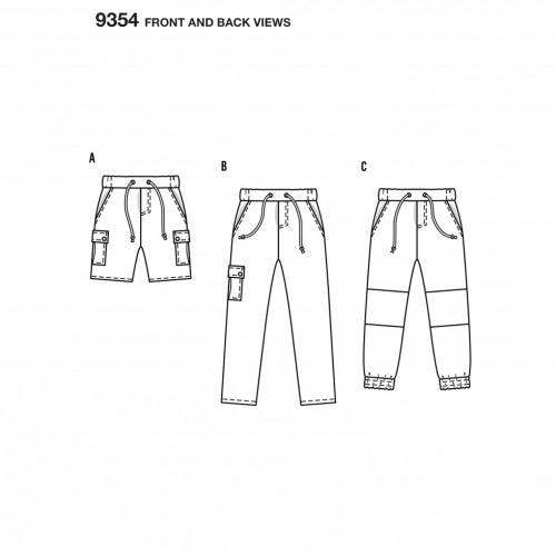 Burda Sewing Pattern 9354 Trousers and Shorts For Kids and Teenagers, 6-13 Years - Easy