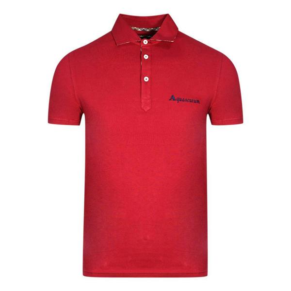 Aquascutum Unisex Adult Signature Logo Polo Shirt - Red - 