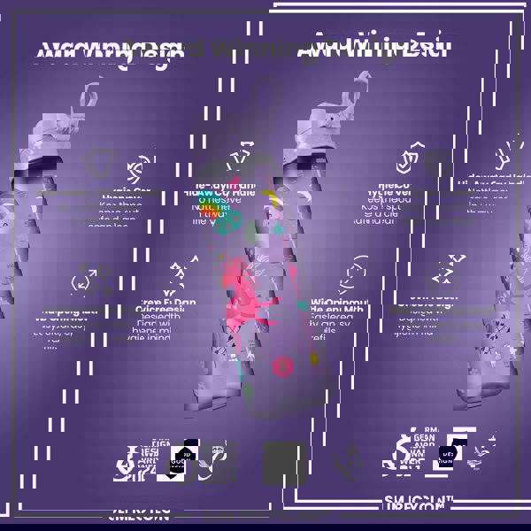 ION8 Leak Proof Slim Water Bottle, Recyclon, Purple Unicorns, 500ml (18oz)