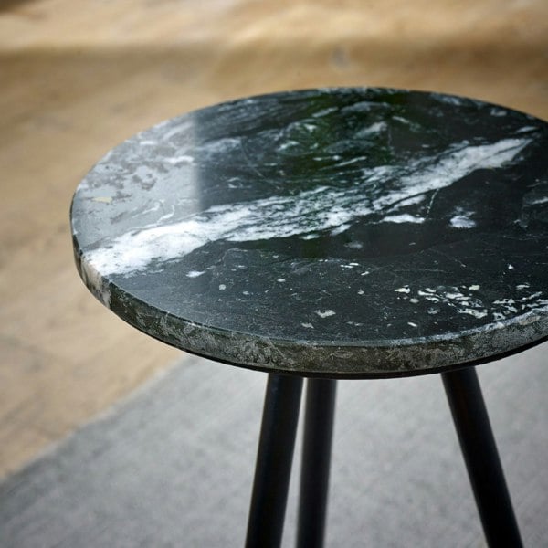IH Design Miel Side Table With Black Marble Top & Metal Legs