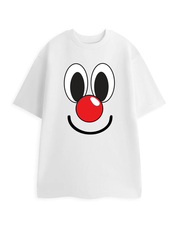 Show Me The Merch Unisex White Red Nose Day Short Sleeved T-Shirt