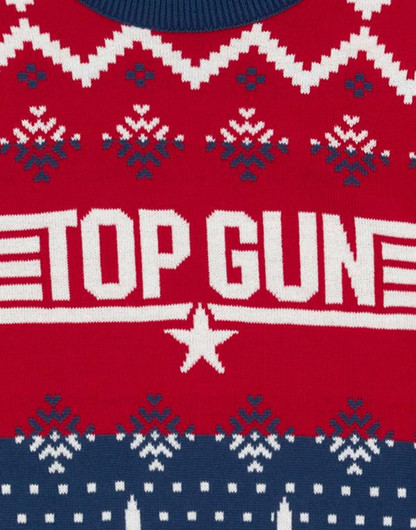 Top Gun Mens Blue Knitted Christmas Jumper Jumper