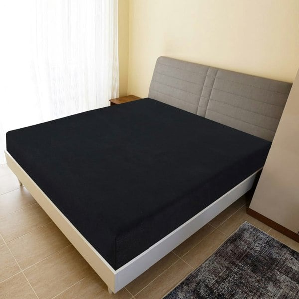 Berkfield Jersey Fitted Sheets 2 pcs Black 140x200 cm Cotton
