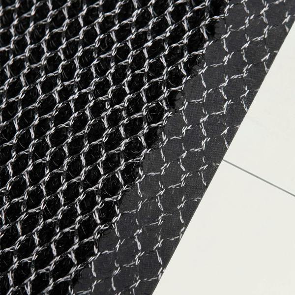Ultralux Mesh Dirt Trapper Door Mat – Non-Slip Vinyl Indoor/Outdoor Scraper Entrance Mat – Metallic Black & White – Multiple Sizes UMMGR
