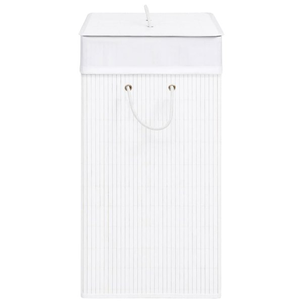 Berkfield Bamboo Laundry Basket White 100 L