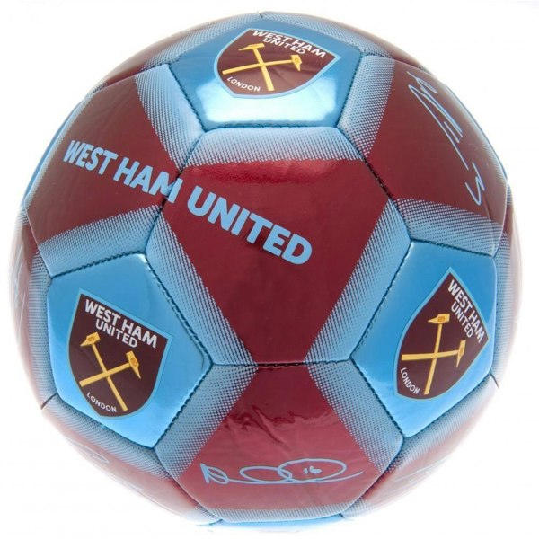 West Ham United FC Signature Football - Claret Red/Sky Blue