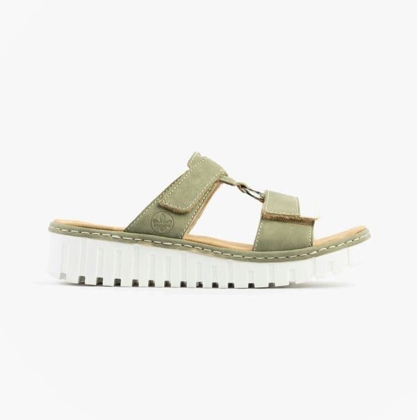 Rieker V1396-52 Womens Sandals - Green Combination