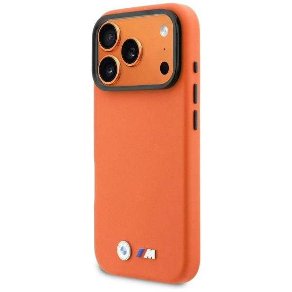 BMW M Series Metal Logo Case with MagSafe & Camera Stand for iPhone 17 Pro Max 6.9" Orange - BMHMP17X25PFWKCKO