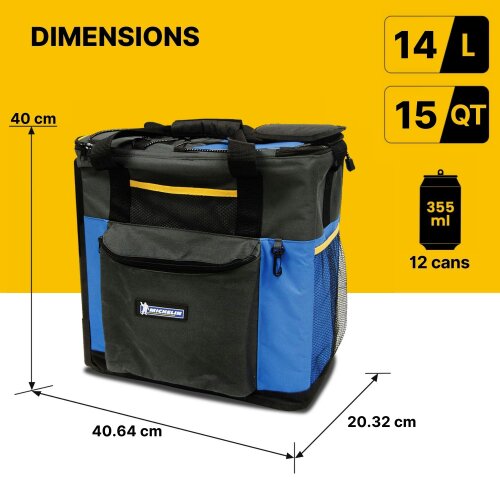 Koolatron Michelin Cooler Bag 14L Mini Fridge Keep Food Drinks Warm Cold for Picnic Camping
