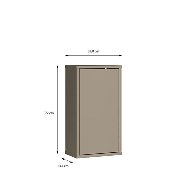 Furniture To Go Alice Springs Hanging Storage Cupboard with 1 Door Push-to-Open in Taupe