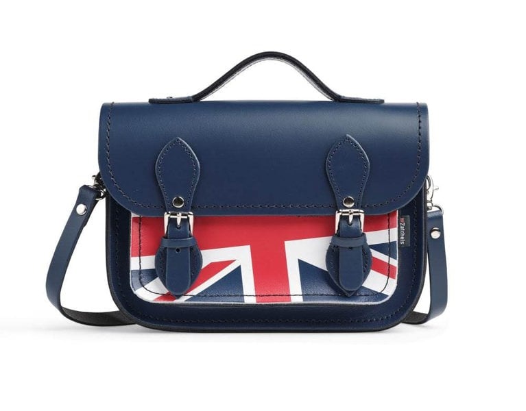 Zatchels Union Jack Midi Satchel - Navy