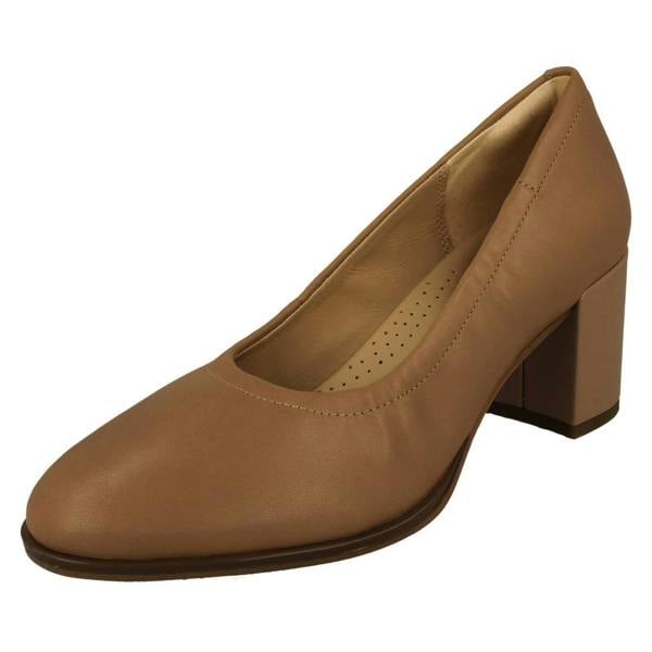 Clarks Ladies Clarks Slip On Block Heeled Court Shoes Freva55 Court
