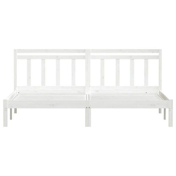 Berkfield Bed Frame White 180x200 cm Super King Size Solid Wood