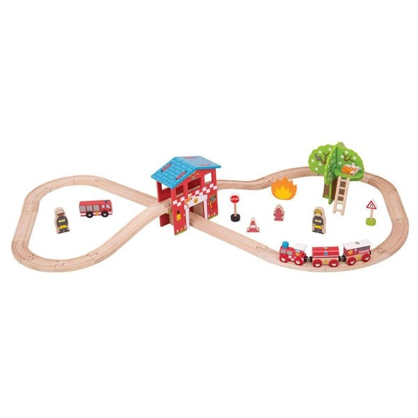 Bigjigs Rail BJT037 Fire Station Train Set