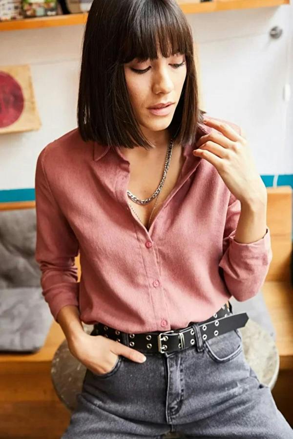 Hoxton Gal Fine Ribbed Corduroy Shirt
