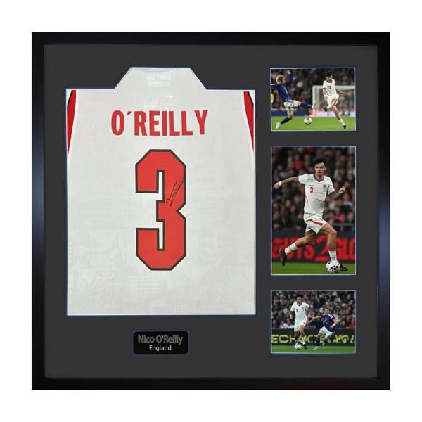 Nico O'Reilly Signed England Elite Frame