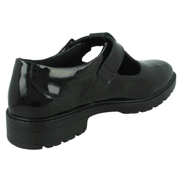 Clarks Girls Clarks T-Bar School Shoes Loxham Shine
