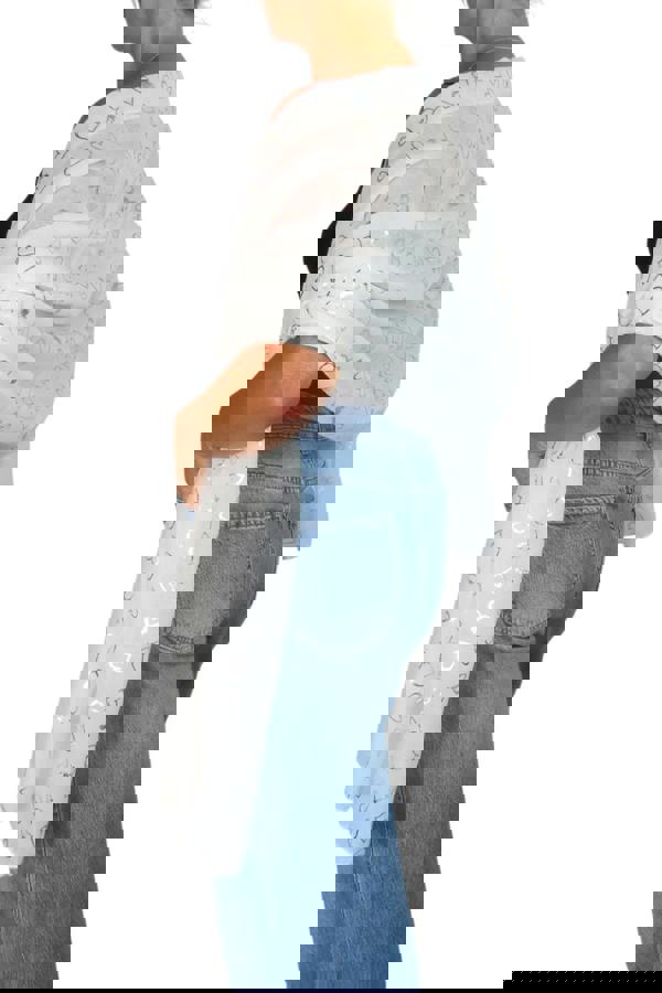 Paulo Due Silver Hearts Lightweight Cotton Scarf