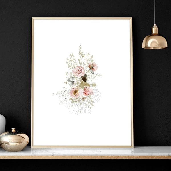 Big wall art for living room | set of 3 Shabby Chic prints