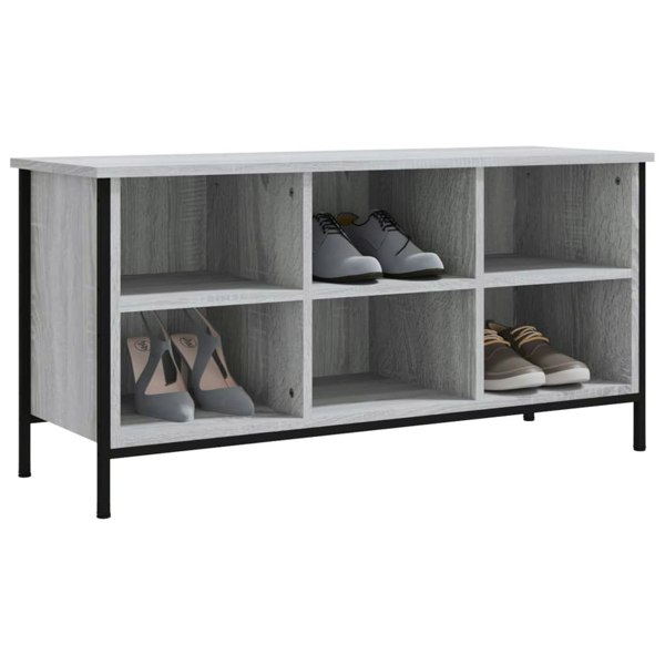 Berkfield Shoe Cabinet Grey Sonoma 100x35x50 cm Engineered Wood