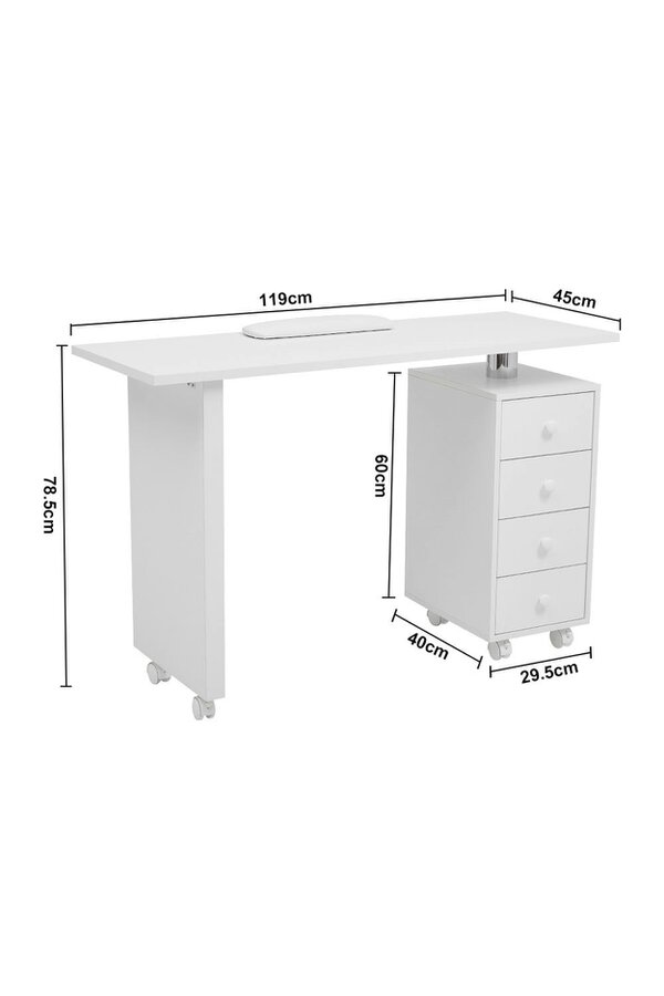 Living and Home Professional Makeup Desk Dresser Manicure Table Nail Desk For Spa Beauty Salon & Home