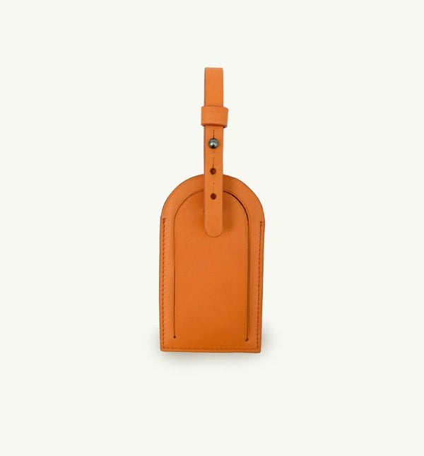 Apatchy London Orange Leather Luggage Tag and AirTag Gift Set