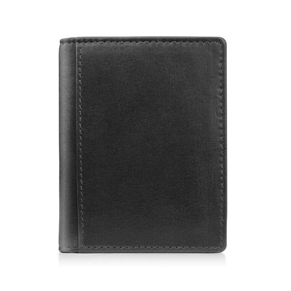 front  view of black tuscan mens credit card holder