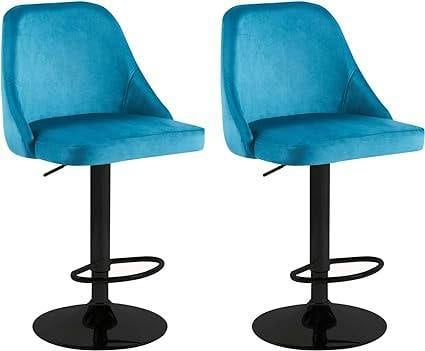 HYGRAD BUILT TO SURVIVE Adjustable Velvet Swivel Bar Stools – Set of 2 | HYGRAD®