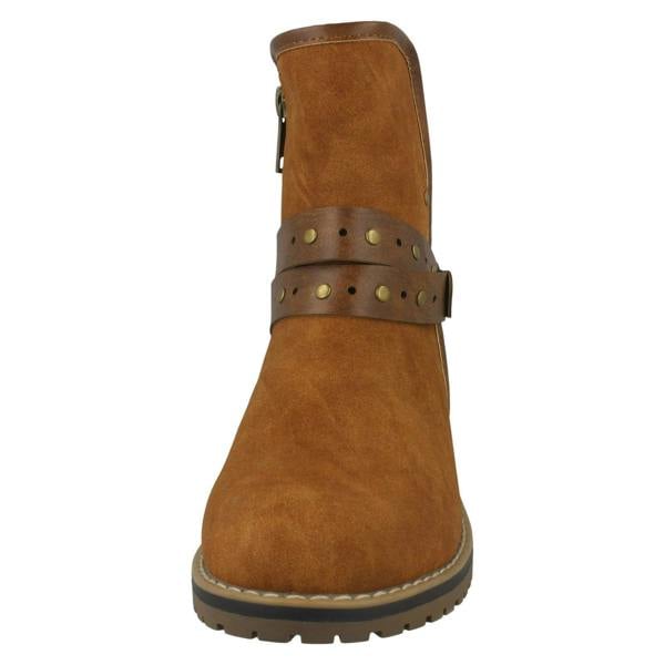 Spot On Ladies Spot On Low Heel Ankle Boots F50708