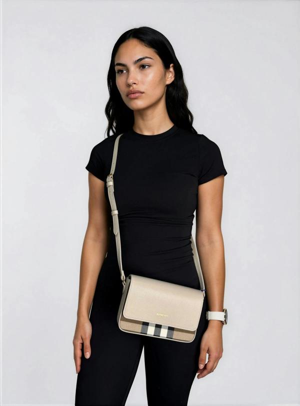 Burberry 'New Hampshire' Leather Shoulder Bag Limestone Grey - chancefashionco