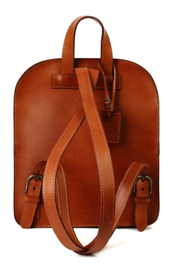 Leather Backpack Cuoio Brown Mod 136