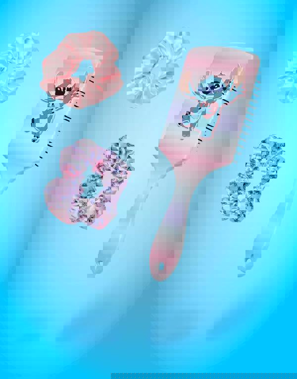 Disney Womens Multicoloured Stitch Ombre Hair Brush and Scrunchie Set (One Size)