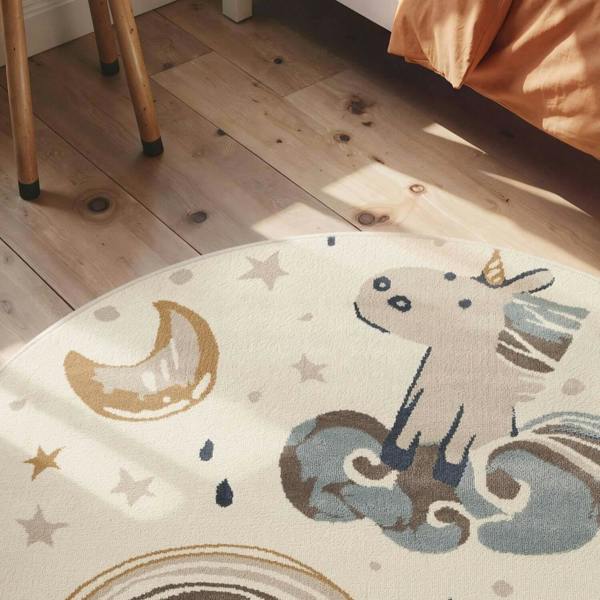 Adventures Kids Rug Einhorn Cream Multicolor Sound-absorbing, Soft durable