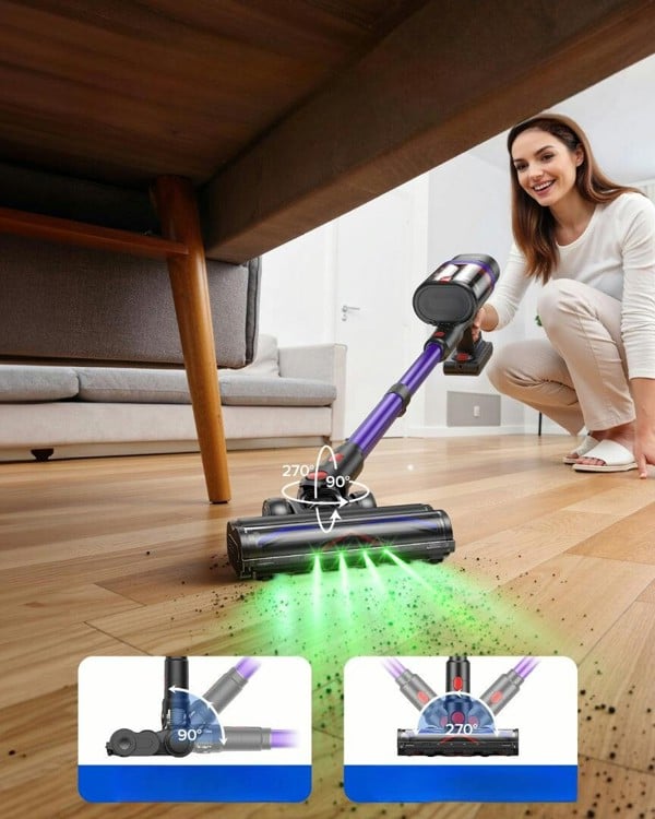Teendow Cordless Handheld Vacuum Cleaner with 500W, 40KPa Brushless Motor and 60min Runtime