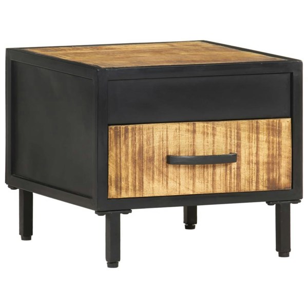 Berkfield Bedside Cabinet 40x40x35 cm Rough Mango Wood