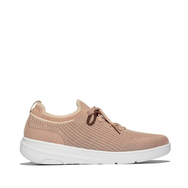 FitFlop SUPER-Q KNIT Womens Trainers Beige Buff/Rose Gold