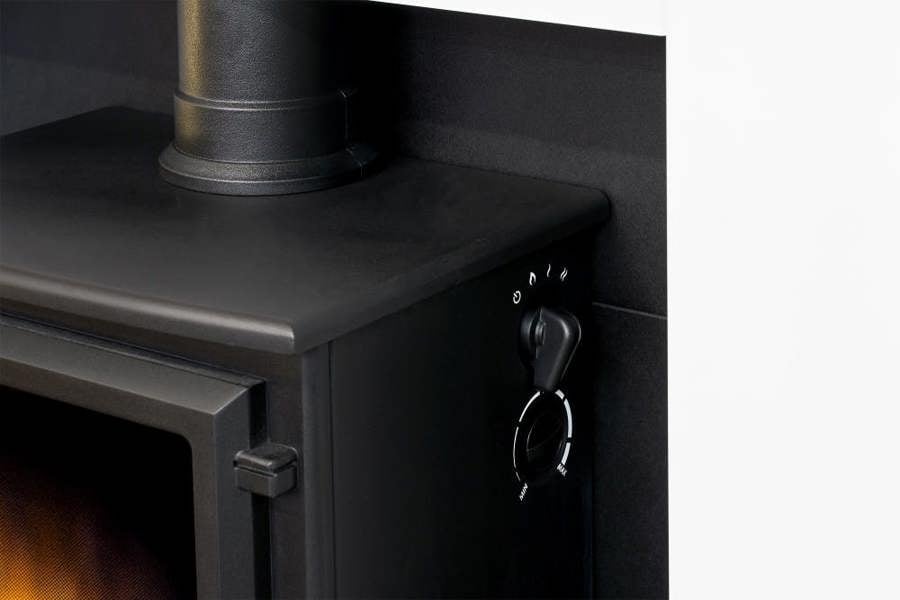 Adam Chester Electric Stove Fireplace in Pure White & Black, 39 Inch