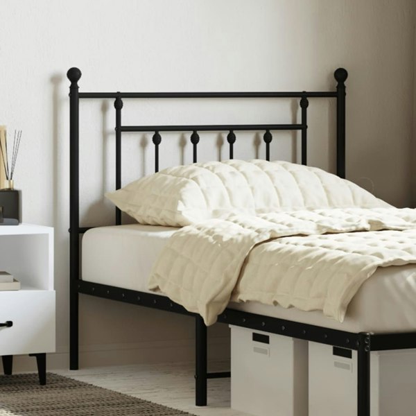 Berkfield Metal Headboard Black 90 cm