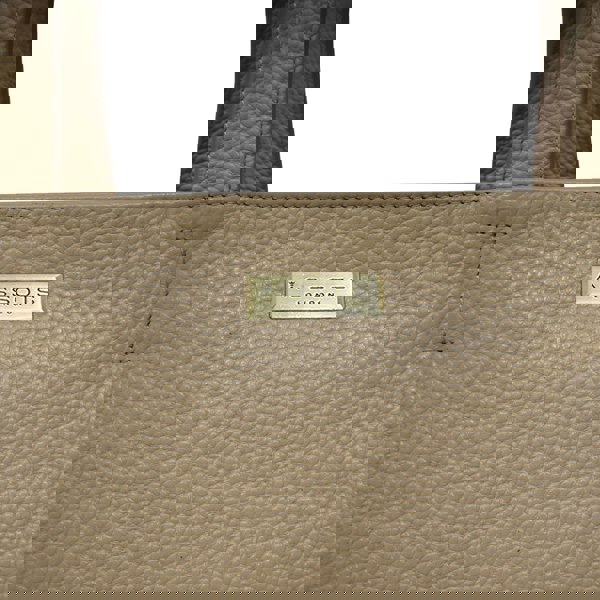 Assots London 'DEBRA' Camel Pebble Grain Real Leather Crossbody Shoulder Bag