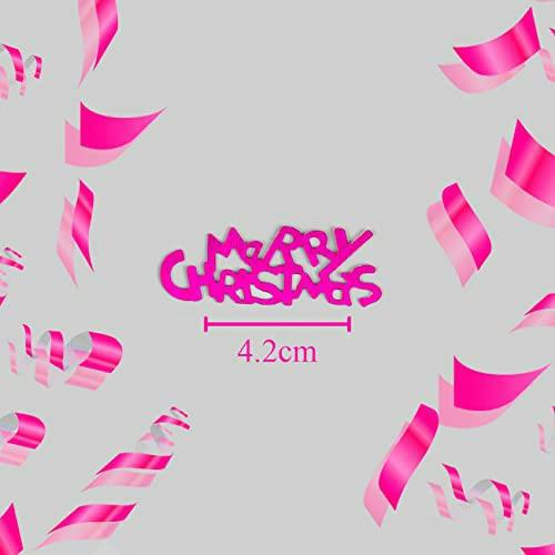 Pink Christmas Confetti 14g Snowflake Table Scatter for Festive Cards, Gifts and Decorating image 4